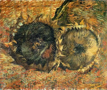 Nature morte avec deux tournesols 2 Vincent van Gogh Peinture à l'huile